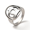 Non-Tarnish 201 Stainless Steel Crown Thick Finger Ring for Women RJEW-G266-39P-3