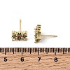 Rhombus Brass Micro Pave Cubic Zirconia Stud Earrings EJEW-L306-02G-5