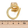 Snake Natural Yellow Quartz Open Cuff Rings RJEW-K286-10G-01-5