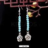 Flower Synthetic Turquoise & Alloy Dangle Earrings WG2299-11-1