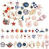 10Pcs 10 Styles Light Gold Plated Alloy Enamel Pendants ENAM-YW0006-29-2