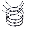 3Pcs Synthetic Stone Cross Braided Cord Adjustable Bracelet Sets CC2534-2-1