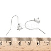 Brass Micro Pave Clear Cubic Zirconia Triangle Earring Hooks KK-L254-11P-3