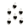Heart Brass Glass Charms LS-KK-S385-01S-01-1
