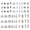 100Pcs 20 Styles Tibetan Style Zinc Alloy Pendants FIND-TA0003-90-1