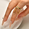 304 Stainless Steel Micro Pave Clear Cubic Zirconia Finger Rings FS-WGB0E10-02-2