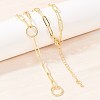 Brass Paperclip Chain Y Lariat Necklaces NJEW-H087-06G-G-1