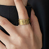 Roman Numeral 304 Stainless Steel Cuff Open Rings FC5135-1-2