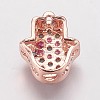 Brass Cubic Zirconia Beads KK-P134-06RG-2