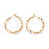 Twist Brass Hoop Earrings EJEW-T047-102G-1