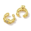 Brass Micro Pave Clear Cubic Zirconia Cuff Earrings for Women EJEW-I305-01G-2