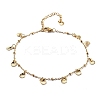 Summer Beach 304 Stainless Steel Shell Shaped Charm Anklets for Women AJEW-AN00658-3