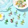 20Pcs 10 Colors Lily of the Valley Glass & Acrylic Pendant Decoration HJEW-CJ00050-5