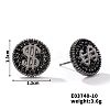 Chic Brass Cubic Zirconia Stud Earrings ZD1304-2-1