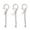 3Pcs 3 Styles Alloy & 304 Stainless Steel Lobster Claw Clasps HJEW-JM03381-2