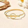 201 Stainless Steel Flat Round Link Bangles for Women LS-BJEW-R014-01G-04-2