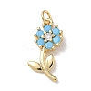 Brass Micro Pave Cubic Zirconia Pendants KK-L268-029G-03-1