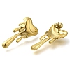Ion Plating(IP) 304 Stainless Steel Heart Stud Earrings EJEW-I312-12G-2