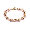 304 Stainless Steel Cable chain Bracelets for Women BJEW-B137-01-4