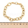 304 Stainless Steel Cable Chain Bracelets for Women Men BJEW-F488-34G-5