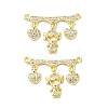 Rack Plating Brass Micro Pave Clear Cubic Zirconia Pendants KK-R157-12C-G-1