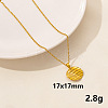 304 Stainless Steel Flat Round Pendant Necklace for Women SM6724-12-1