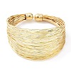 Rack Plating Brass Multi Line Cuff Bangle for Women BJEW-B070-04G-1