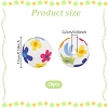 50Pcs Round with Flower Food Grade Eco-Friendly Silicone Beads SIL-AN0001-03-2