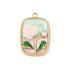 304 Stainless Steel Enamel Pendants STAS-C121-08A-G-1