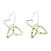 Butterfly Glass Beads Dangle Earrings for Girl Women EJEW-JE04658-03-1