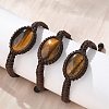 Adjustable Oval Natural Tiger Eye Braided Bead Bracelets BJEW-H626-02-10-1