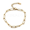 304 Stainless Steel Paperclip Chain Bracelets for Women BJEW-Z140-01G-4