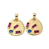 Brass Micro Pave Cubic Zirconia Pendants KK-P308-30G-1