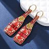 Zinc Alloy Enamel Hoop Earrings EJEW-Z088-01G-2