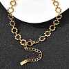 304 Stainless Steel Flower Link Chain Necklaces for Women NJEW-Z091-06G-2