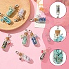 10Pcs 5 Color Alloy & Glass Bottle Pendants PALLOY-YW00057-2