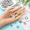 50Pcs 5 Styles Tibetan Style Alloy Pendants TIBEP-YW0001-85-4