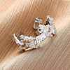 Brass Micro Pave Clear Cubic Zirconia Cuff Rings for Women RJEW-G345-02P-1