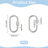 4Pcs 304 Stainless Steel Screw Carabiner Lock Charms STAS-UN0060-16-3