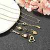 Cubic Zirconia & Glass Heart Pendant & Necklaces & Bracelets Sets SJEW-Q002-08G-5