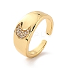 Moon Cubic Zirconia Dome Ring for Her RJEW-C017-12G-RS-3