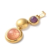 Natural Amethyst and Cherry Quartz Glass Pendants STAS-C120-12G-03-2