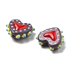 Baking Paint Glass Bumpy Beads Heart LAMP-V001-07A-3