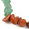 Natural Red Jasper & Green Aventurine & Glass Chips Beaded Stretch Bracelet BJEW-JB09499-4