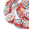 Handmade Porcelain Flower Beads Strands PORC-G006-14D-3