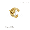 304 Stainless Steel Adjustable Open Cuff Rings for Women OO8919-1-3