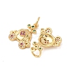 Brass Micro Pave Cubic Zirconia Charms KK-D019-24G-2