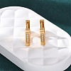 304 Stainless Steel Cubic Zirconia Trapezoid Hoop Earrings EJEW-D331-06G-3