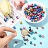 150Pcs Spray Painted Drawbench Acrylic Round Beads ACRP-YW0001-12A-4