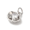Rack Plating Brass Clear Cubic Zirconia Charms KK-Z056-29P-2